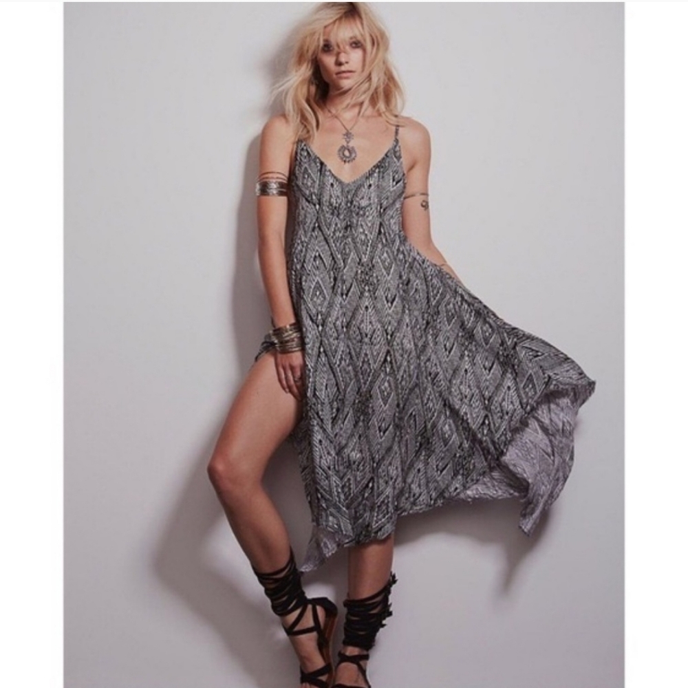 Free People Black and White Patterned Dress
